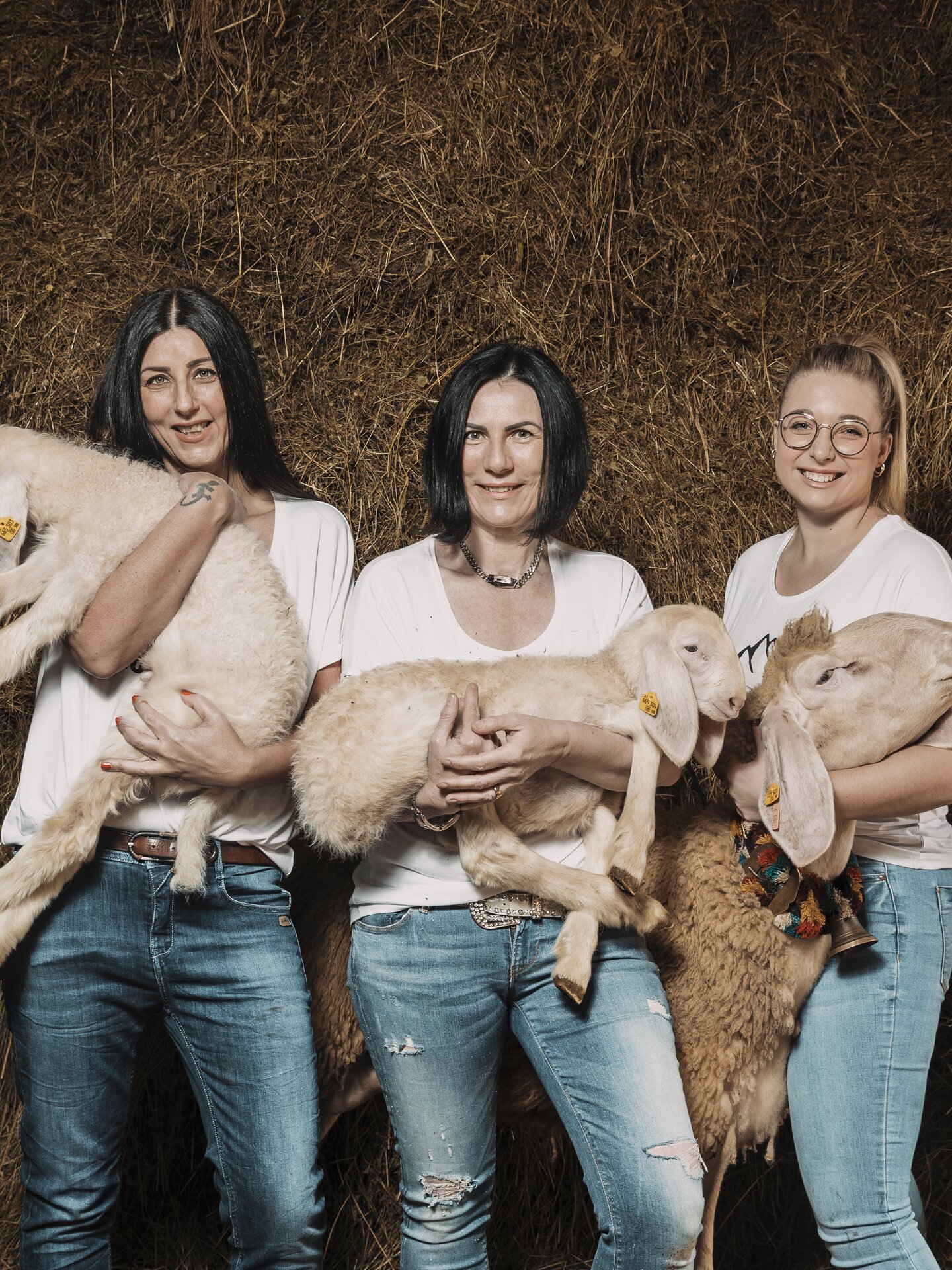 female employees with sheep
