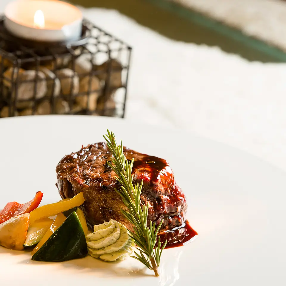 Fleisch Kulinarik im Hotelrestaurant