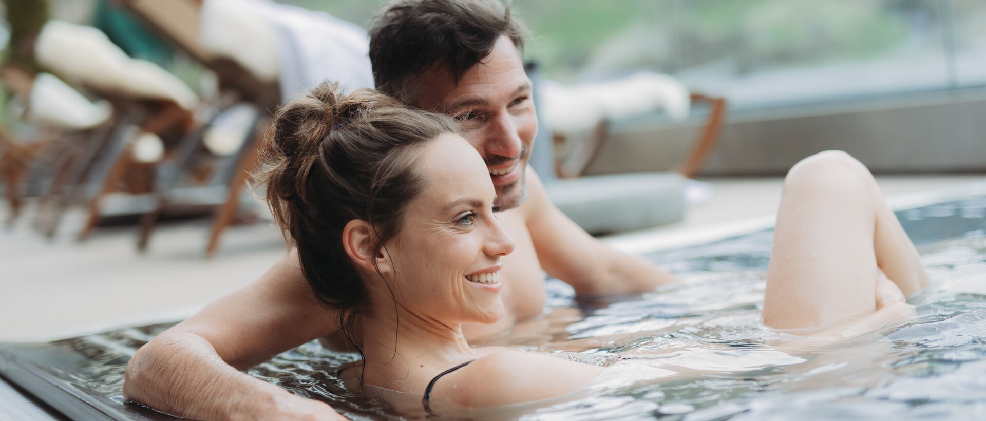 couple in the hotel whirlpool