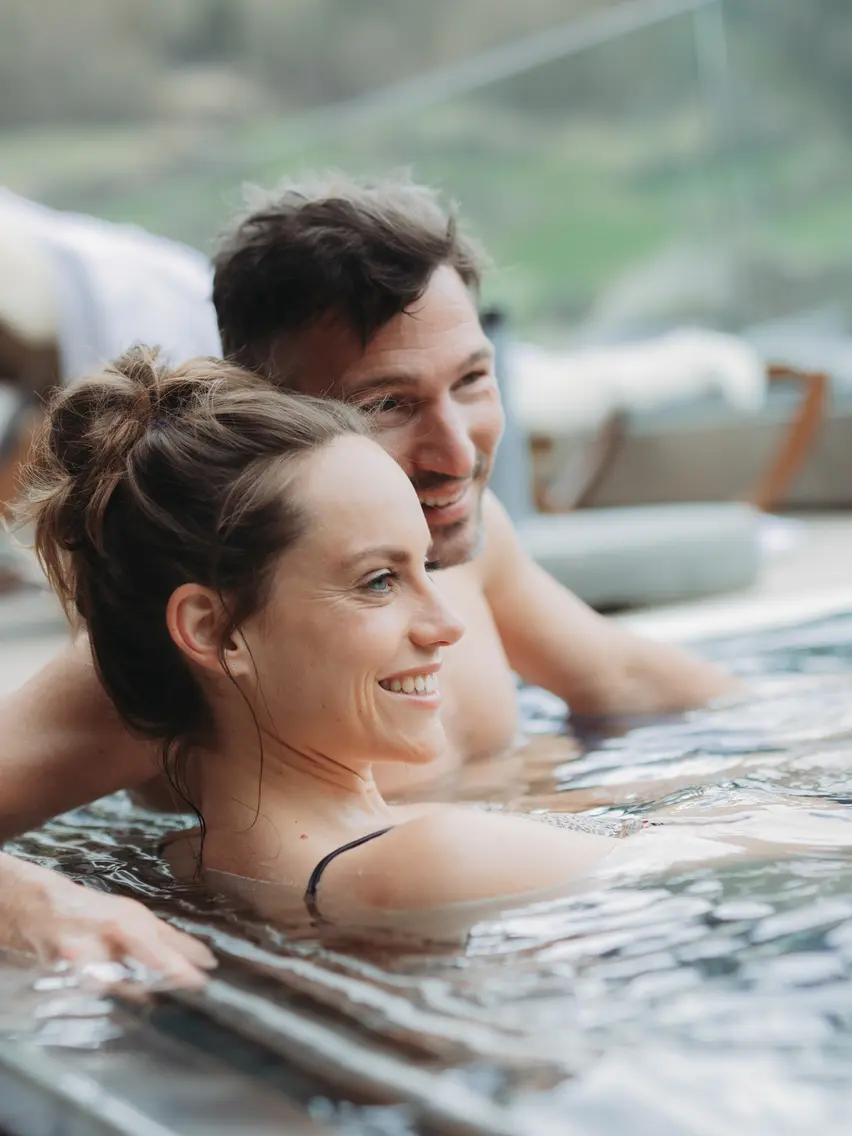 couple in the hotel whirlpool