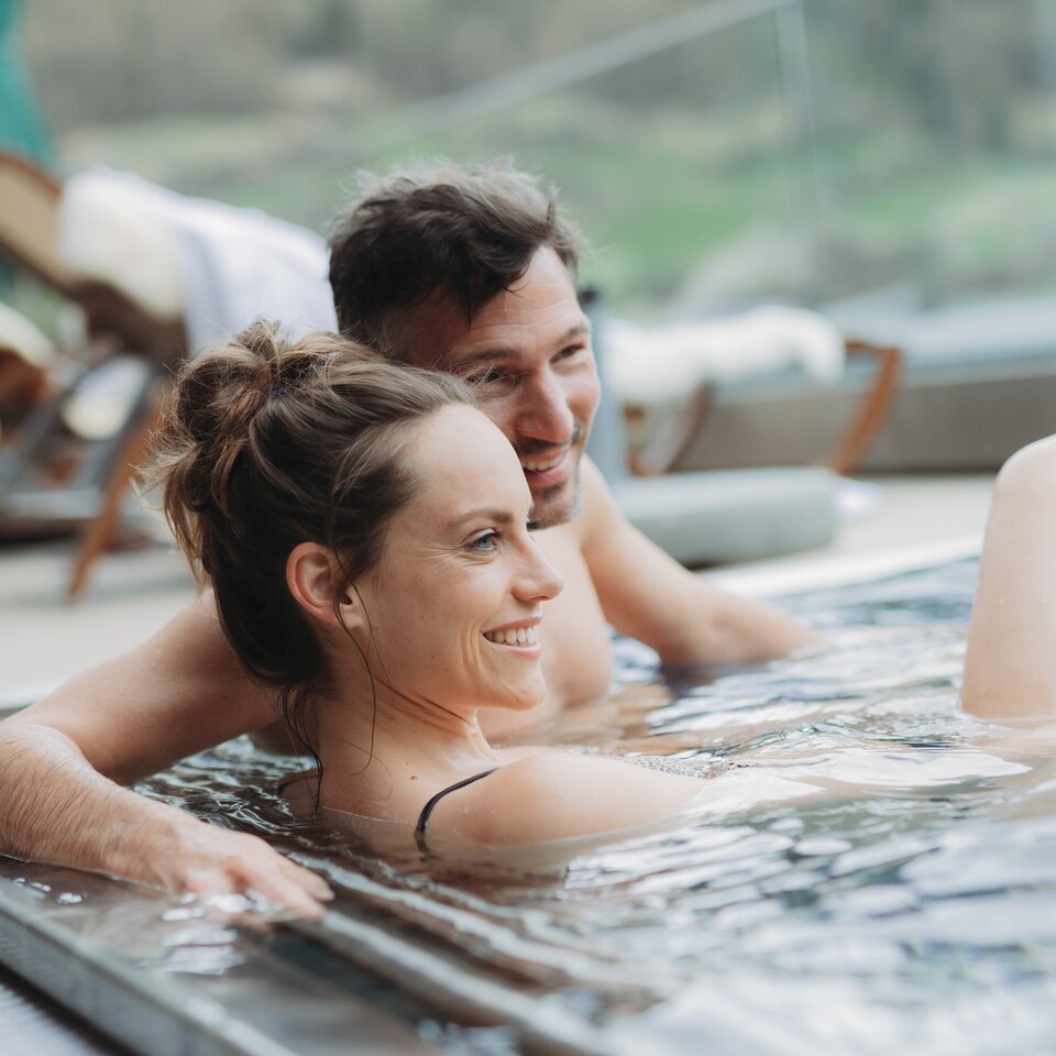 couple in the hotel whirlpool