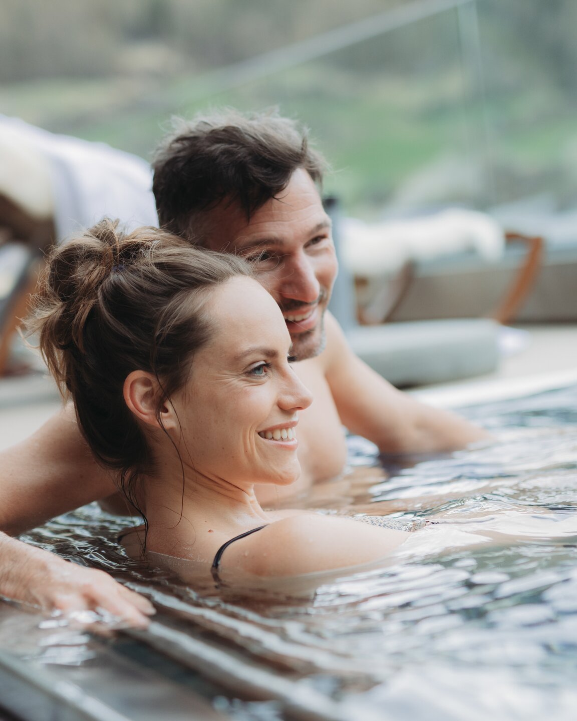 couple in the hotel whirlpool