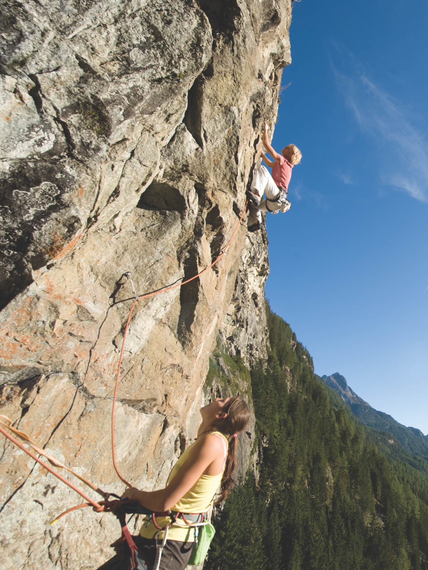 girlfriends climbing in the Ötztal valley