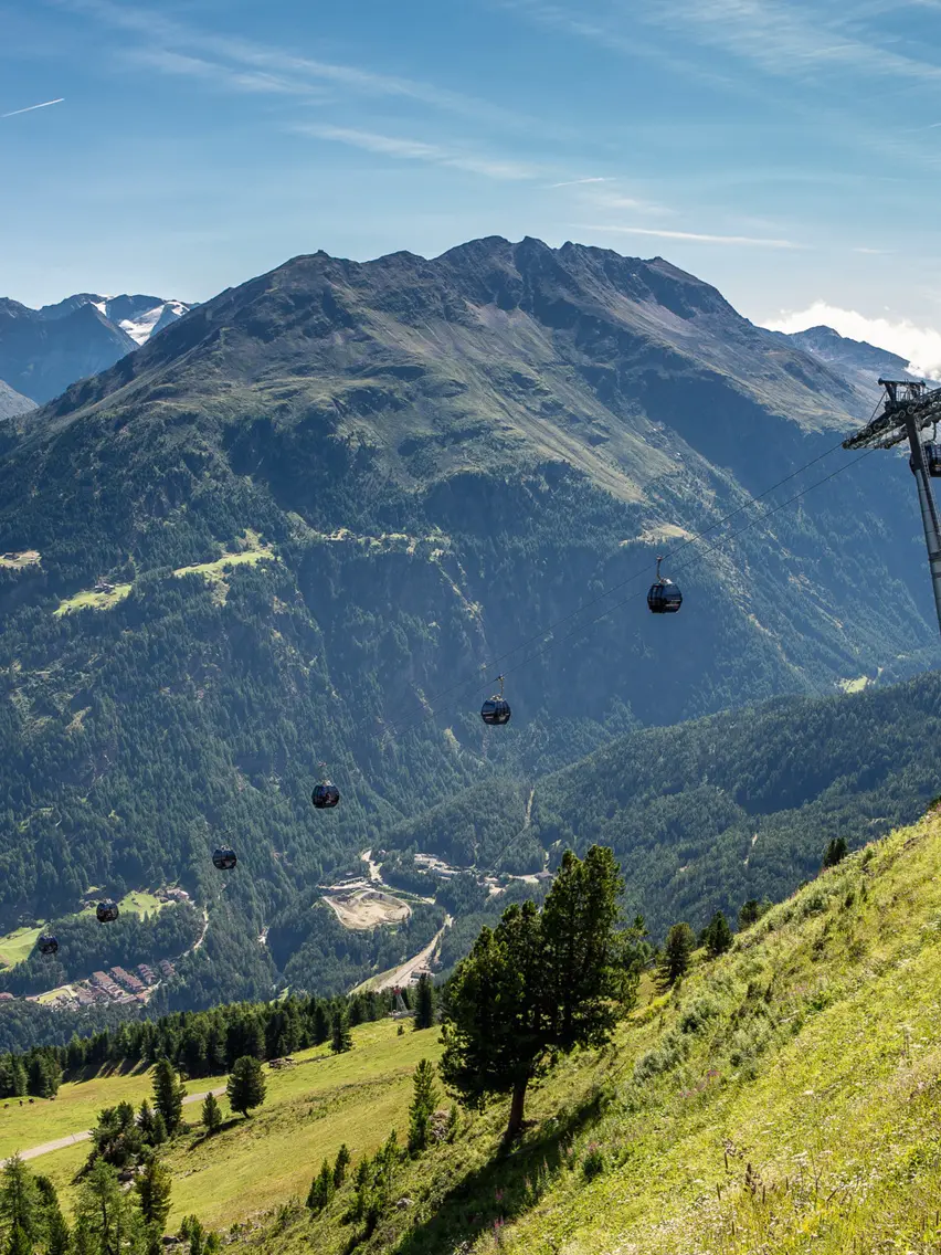 Gaislachkogel Mittelstation im Sommer