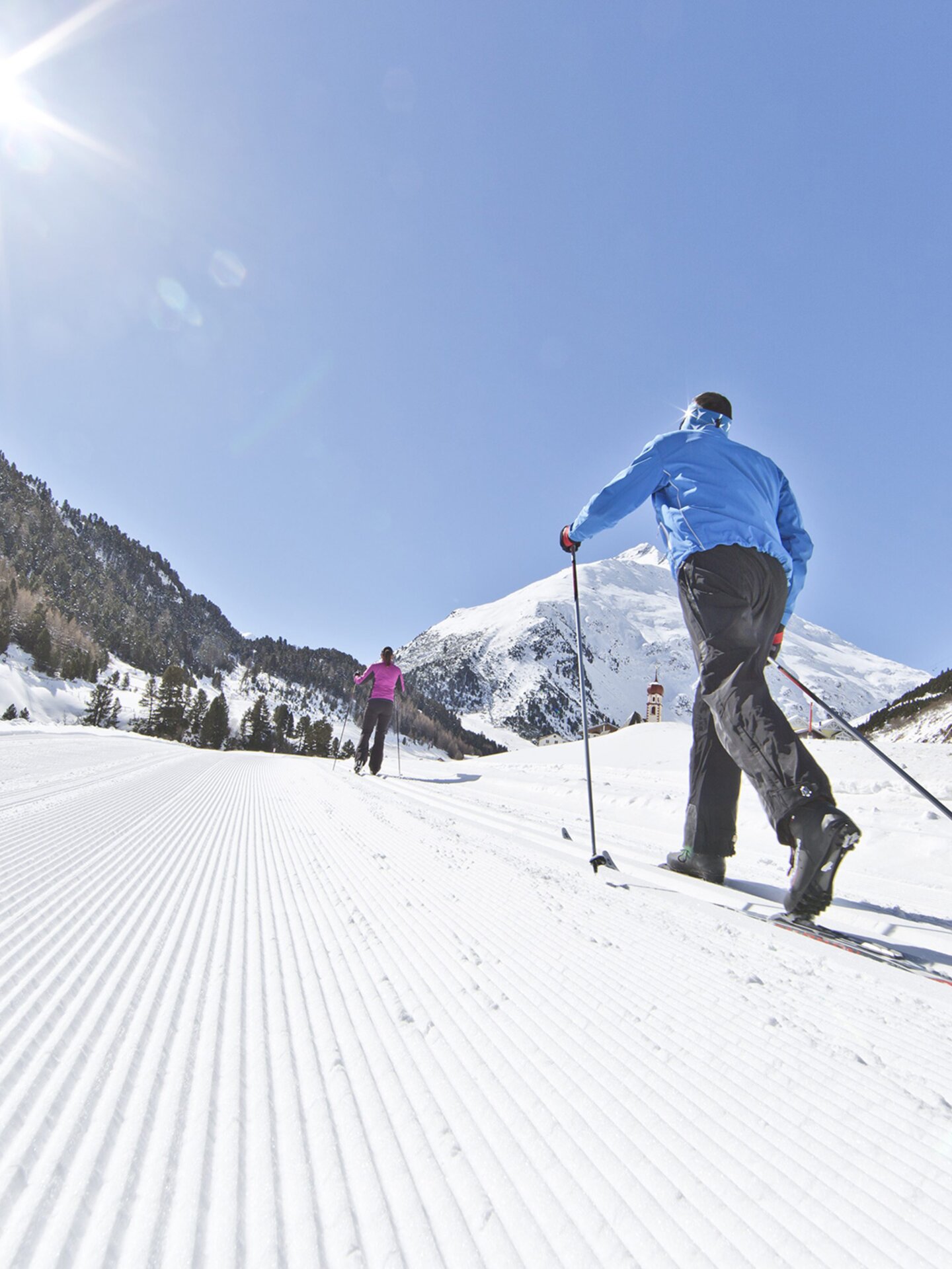 cross-country skiing in the Ötztal valley