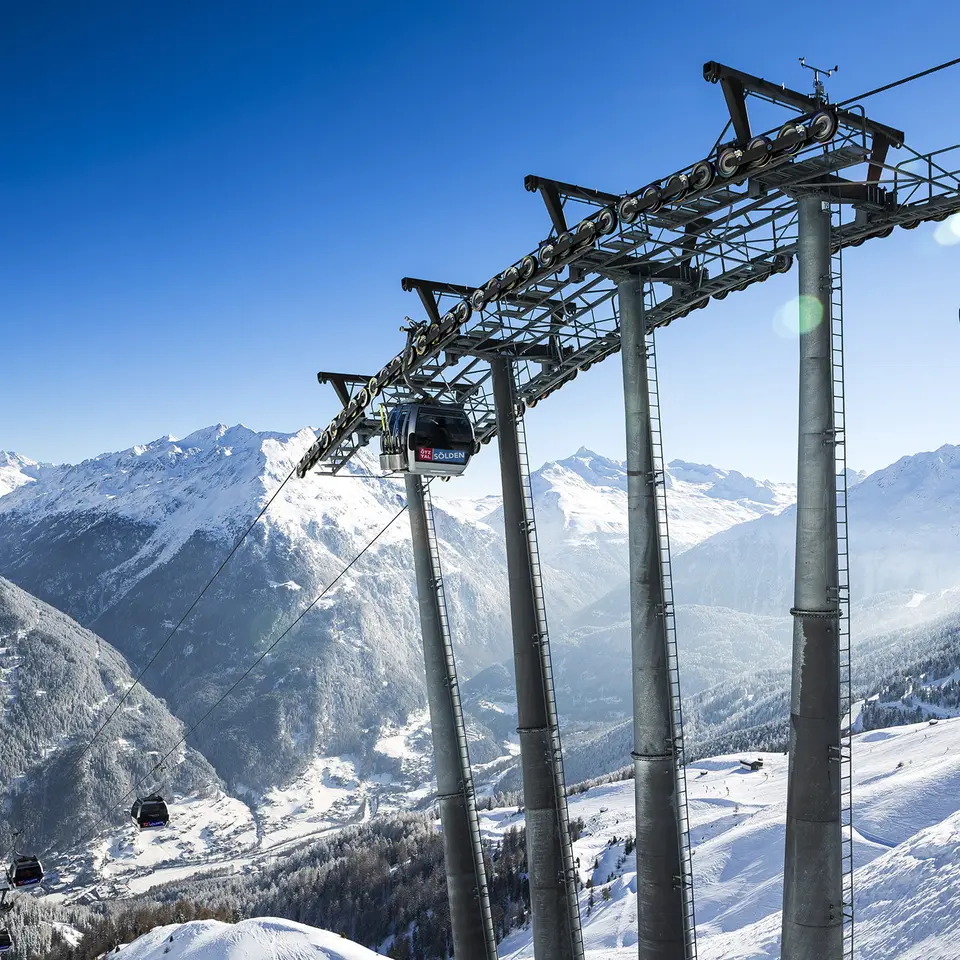 Gondel im Skigebiet Sölden