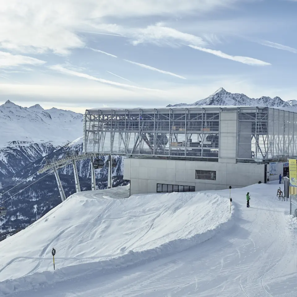 gondola station on the mountain in Sölden