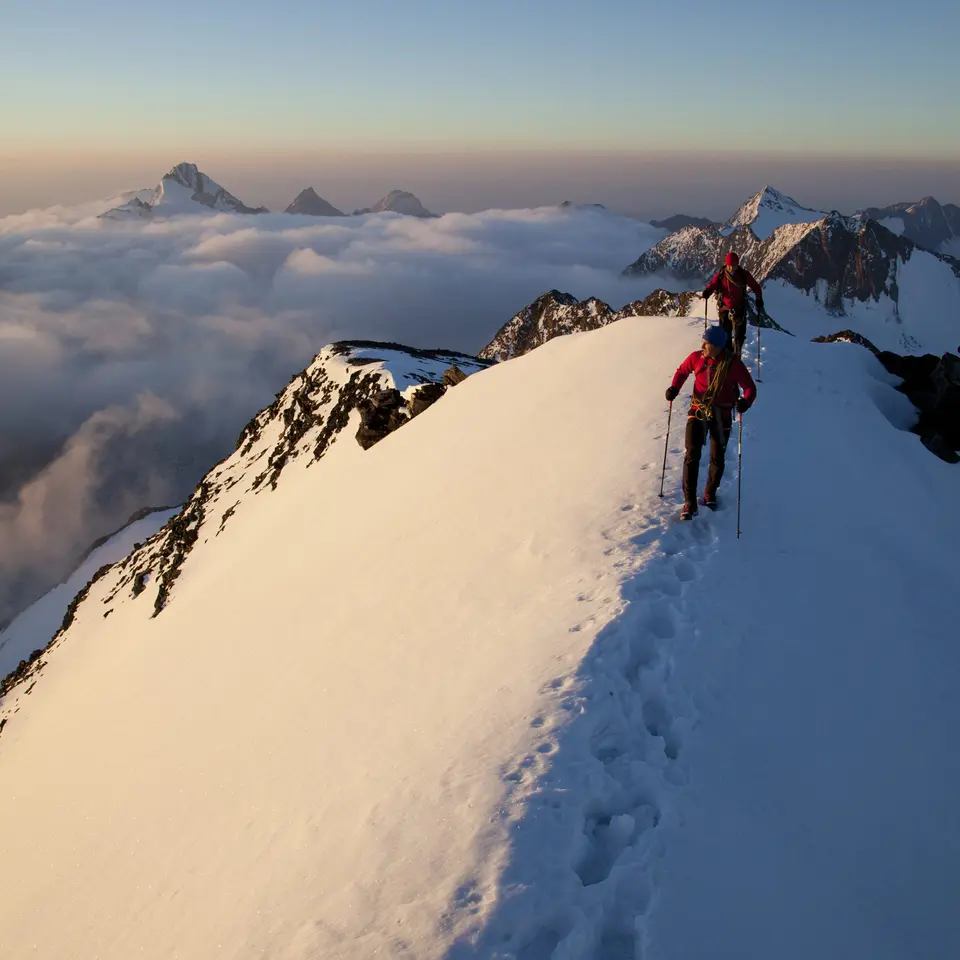 sunrise hike in winter