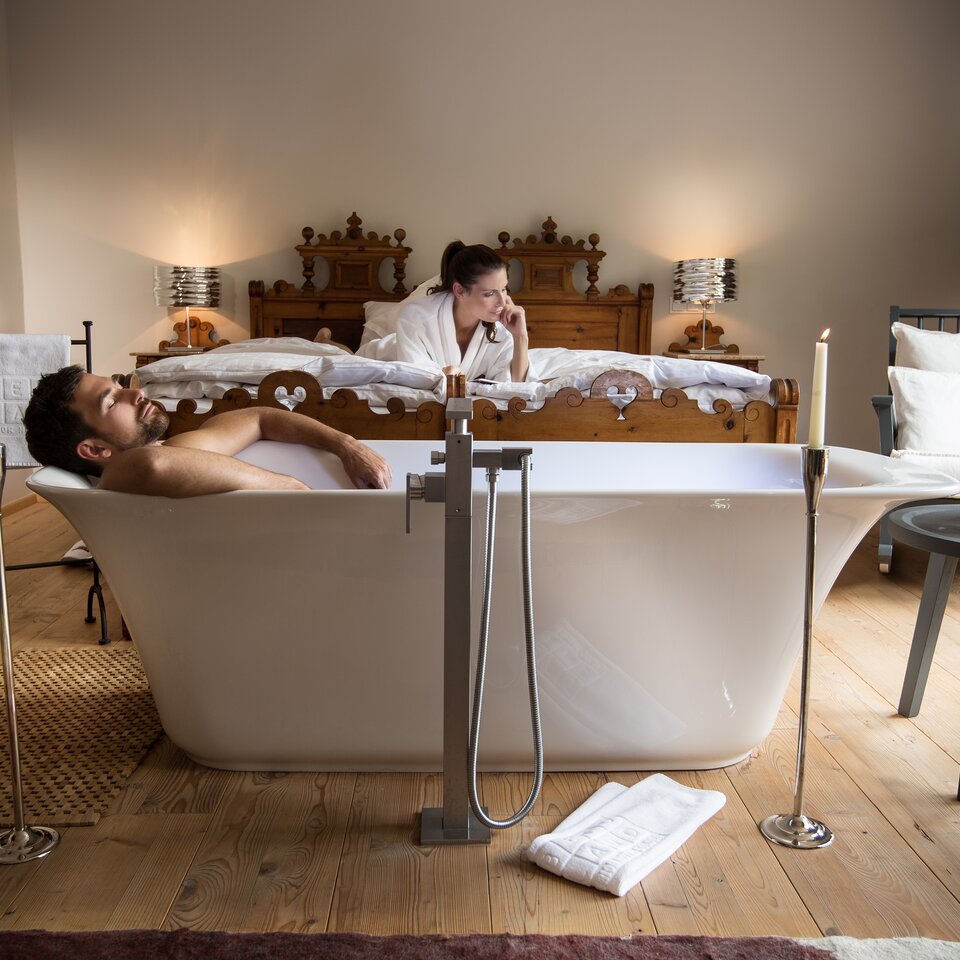 bathtub in the hotel room