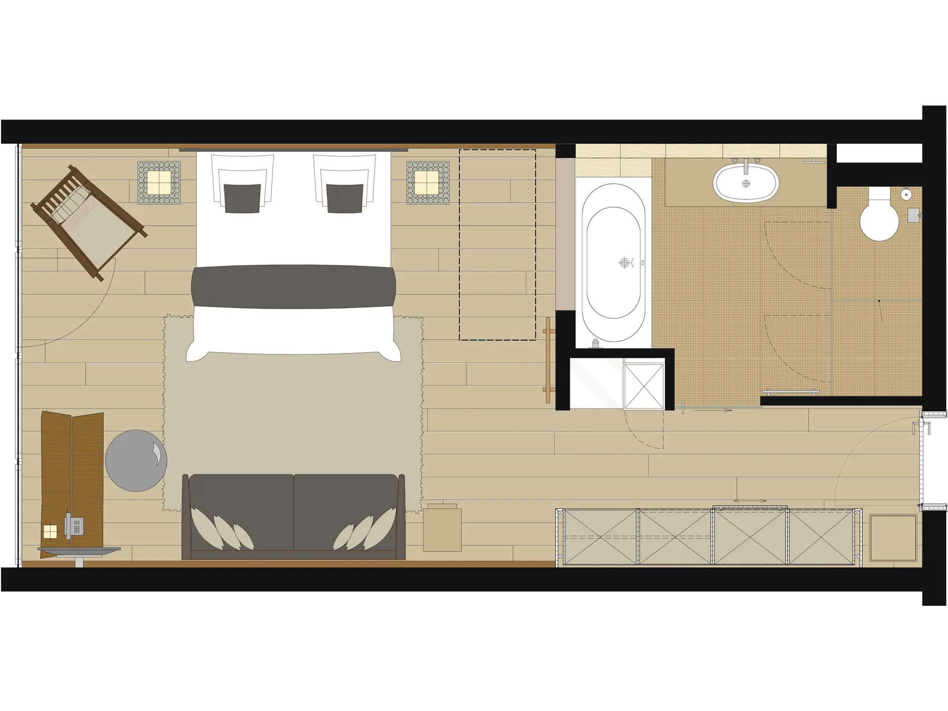 Skizze Comfort Zimmer in Sölden